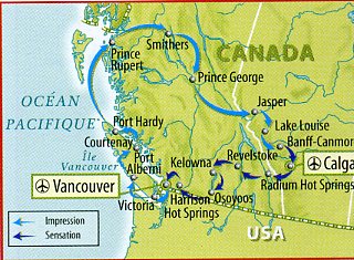 Circuit individuel (Autotour)  au Canada : Le passage intérieur